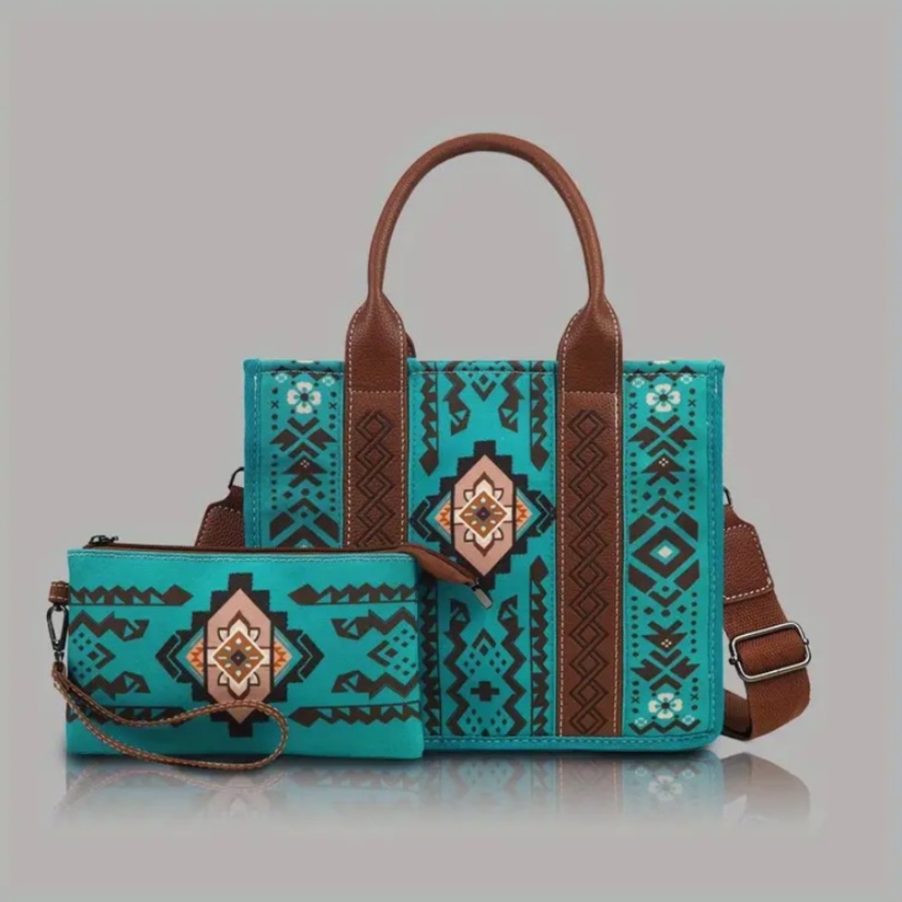 NEW- Bohemian Canvas Bag With Removable Strap